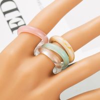 Fashion Korean Style Simple Acrylic Resin Candy Color Ring Set main image 3
