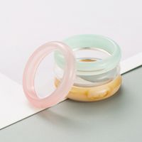 Fashion Korean Style Simple Acrylic Resin Candy Color Ring Set main image 4