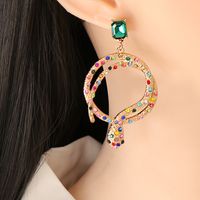 Mode Eingelegte Diamanten Lange Schlange Ohrringe Großhandel main image 6