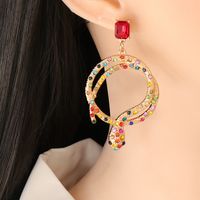Mode Eingelegte Diamanten Lange Schlange Ohrringe Großhandel main image 5