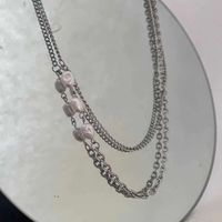 Mode Geometrische Perle Doppelschicht Legierung Halskette Großhandel main image 5