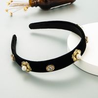 Koreanische Einfache Barock Retro Perle Strass Blume Stirnband main image 3