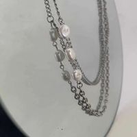 Collier En Alliage À Double Couche De Perles Géométriques À La Mode En Gros sku image 1