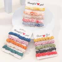 Korea Retro Simple Wave Dot Wild Chiffon Ball Hair Scrunchies Set main image 6