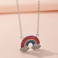 Mode Nouveau Style Simple Cinq Couleurs Diamant Arc-en-ciel Collier main image 2