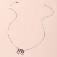 Mode Nouveau Style Simple Cinq Couleurs Diamant Arc-en-ciel Collier main image 3