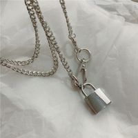 Fashion Metal Lock Double Layer Alloy Necklace Wholesale main image 6