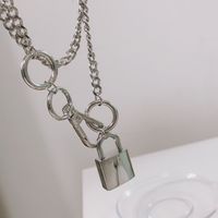 Fashion Metal Lock Double Layer Alloy Necklace Wholesale main image 7
