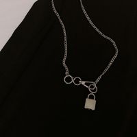 Fashion Metal Lock Double Layer Alloy Necklace Wholesale main image 8