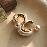 Baroque Geometric Golden Earrings Wholesale main image 3