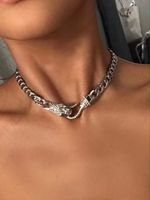 Fashion Rhinestone Snake-shaped Alloy Necklace Wholesale main image 2