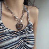 Fashion Heart-shape Pearl Double Layer Alloy Necklace main image 4