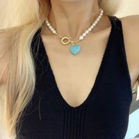 Mode Perle Herzform Legierung Halskette Großhandel main image 3