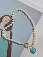 Collier En Alliage En Forme De Coeur Avec Perles De Mode En Gros main image 5