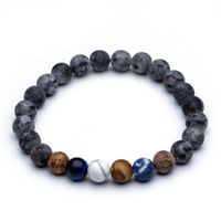 Simple Natural Stone Transparent Stripes Round Bead Bracelet main image 1