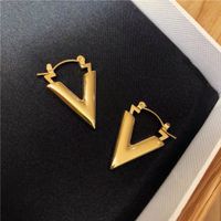 Fashion Hypoallergenic Triangle Titanium Steel Earrings sku image 1