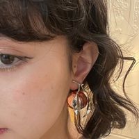 Sweet Candy Crystal Peach Cute Fruit Earrings sku image 1