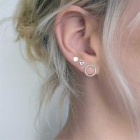 Fashion Geometric Stainless Steel No Inlaid 14K Gold Plated Earrings sku image 1