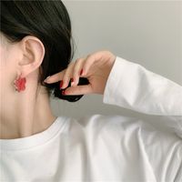 Korean Style Flower Drip Oil Resin Earrings main image 4