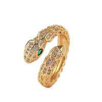 Fashion Twelve Zodiac Snake Copper Inlaid Zircon Ring Wholesale main image 6