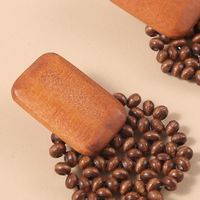 Bohemian Hand-woven Geometric Wooden Bead Earrings main image 5