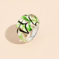 Fashion New Style Colored Glaze Line Geometric Pattern Creative Ring sku image 1