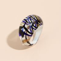 Fashion New Style Colored Glaze Line Geometric Pattern Creative Ring sku image 3