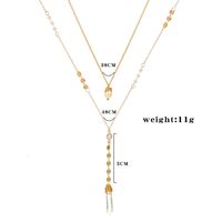 Fashion Transparent Natural Stone Long Double Layer Alloy Necklace sku image 1
