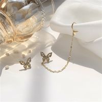 Korean Style Butterfly Diamond Stud Earrings sku image 1