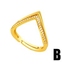 Fashion Geometric Copper Inlaid Zircon Rings Wholesale sku image 2