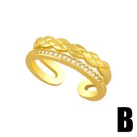 Fashion Geometric Double Layer Copper Inlaid Zircon Rings Wholesale main image 4
