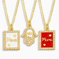 Fashion Square Heart-shape Copper Inlaid Zircon Necklace Wholesale main image 1