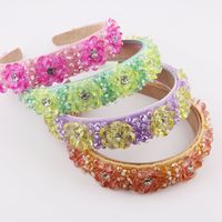 New Fashion Transparent Crystal Flower Diamond Headband main image 1