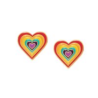 Fashion Alloy Rainbow Heart Earrings Wholesale main image 6