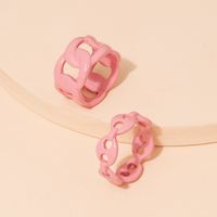 Korean Candy Color Geometric Resin Ring main image 1