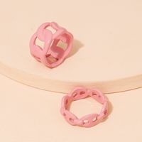 Korean Candy Color Geometric Resin Ring main image 3