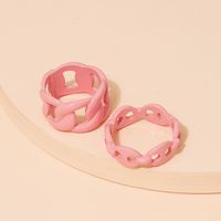 Korean Candy Color Geometric Resin Ring main image 4