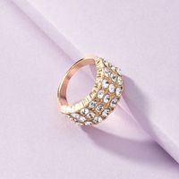 Fashion Geometric Wide Rhinestone Alloy Rings Wholesale main image 4