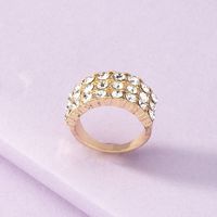 Fashion Geometric Wide Rhinestone Alloy Rings Wholesale main image 5