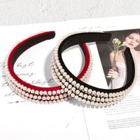 Fashion Pearl Rhinestone Flannel Headband main image 3