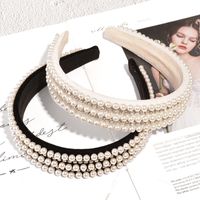 Fashion Pearl Rhinestone Flannel Headband main image 4