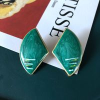 Fashion Geometric Flower Green Fan-shaped Earrings main image 4