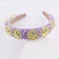 New Fashion Transparent Crystal Flower Diamond Headband sku image 1