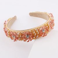 New Fashion Transparent Crystal Flower Diamond Headband sku image 4