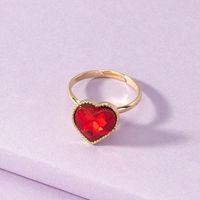 Fashion Heart-shape Opening Alloy Rings Wholesale sku image 1