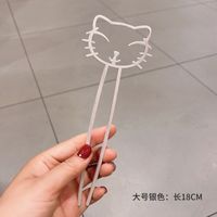 Simple Cat Metal Plate Hairpin Wholesale sku image 3
