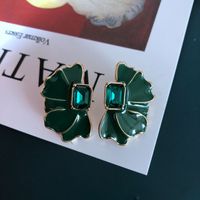 Fashion Geometric Flower Green Fan-shaped Earrings sku image 27