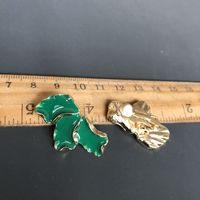 Pendientes En Forma De Abanico Verde Flor Geométrica De Moda sku image 18