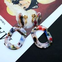 Fashion Leopard Star Fan Resin Earrings Wholesale sku image 6
