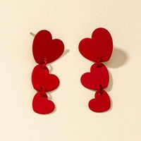 Simple Fashion Heart-shaped Tassel Earrings sku image 3